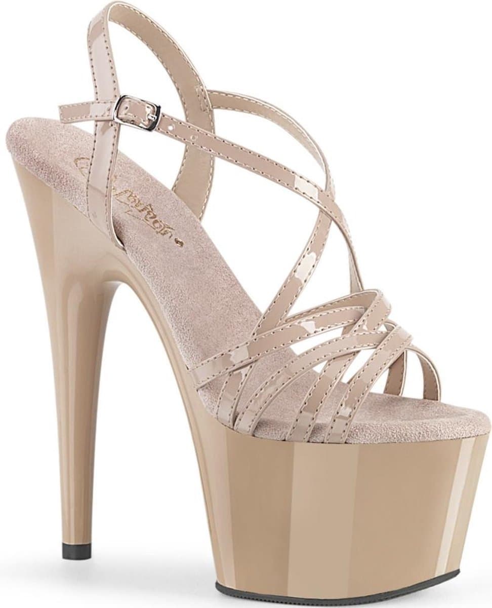 Pleaser - ADORE-71 Sandaal met enkelband, Paaldans schoenen - Paaldans schoenen - 36 Shoes - Creme — afbeelding 1