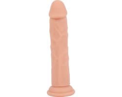 Banoch Dildo 25 cm | Rechte Beige Siliconen Dildo met Zuignap | Extra Large | Ø 4 cm | Realistisch & Flexibel