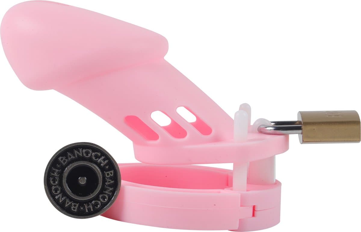 Banoch | Cockcage Pink | siliconen | roze Chastity Cage met 5 ringen | medium / large — afbeelding 1
