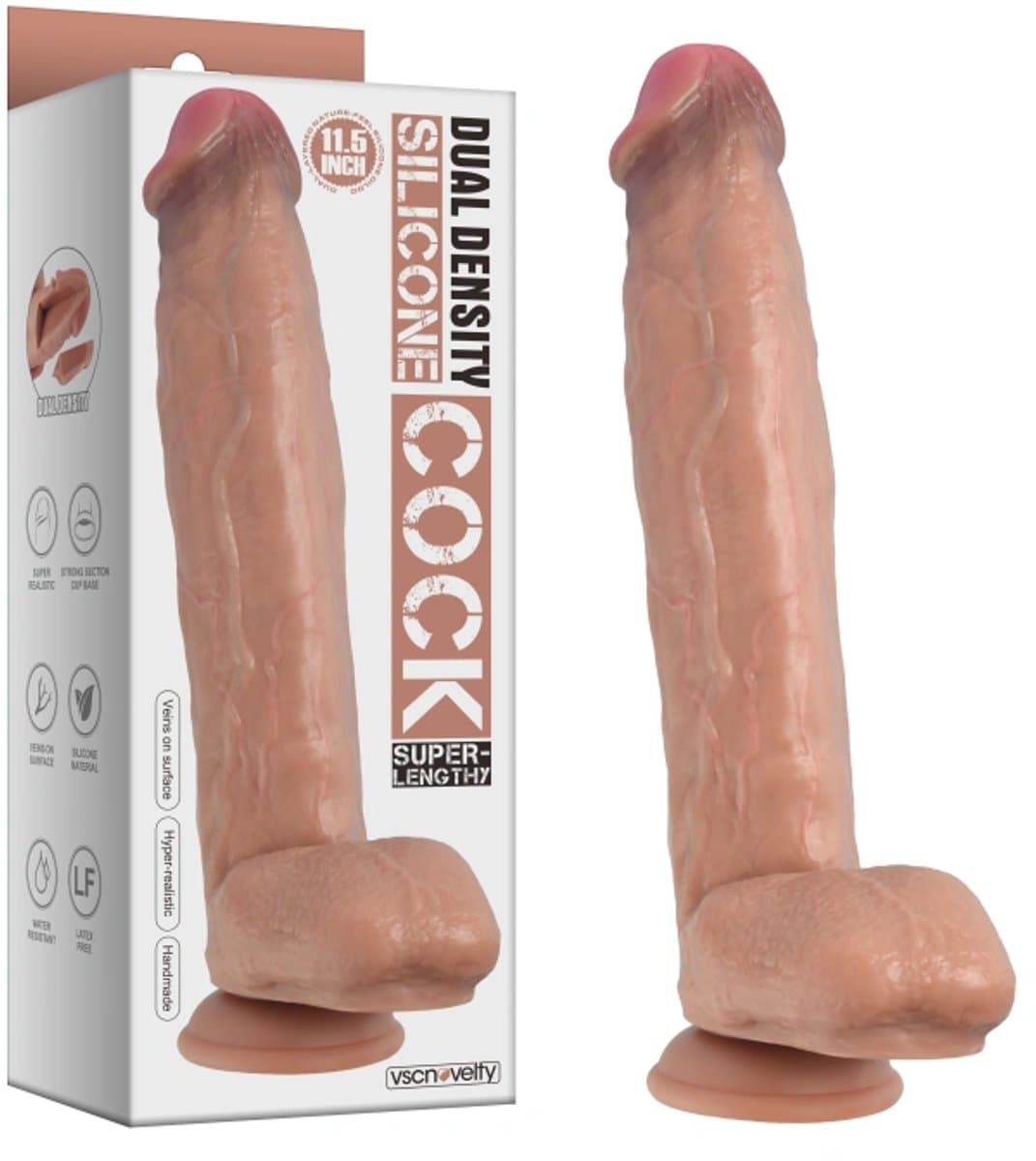 vscnovelty® Dual-Layered Nature Feel - Silicone Dildo - Super lang 29 cm — afbeelding 1