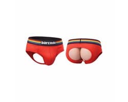 Barcode Berlin Backless Brief Pride Red - MAAT S - Erotisch Heren Ondergoed - Slip voor Man - Sexy mannen Slip