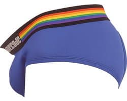 Barcode Berlin Backless Brief Pride Royal - MAAT S - Erotisch Heren Ondergoed - Slip voor Man - Sexy mannen Slip