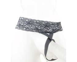 BamBella® Slip open kruis kant voor mannen - XS - strap cock ring doorzichtig Erotische Sexy Lingerie Heren - Zwart mannen ondergoed slip