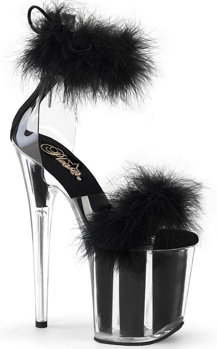 Pleaser - FLAMINGO-824F Sandaal met enkelband, Paaldans schoenen - US 6 - 36 Shoes - Zwart/Zwart — afbeelding 1