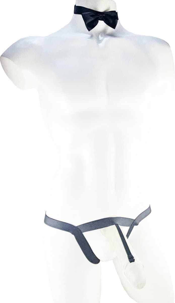 BamBella ® - string bongage - maat Onesize S M L - Zwart Sexy slip erotische onderbroek valentijnsdag doorzichtig rollenspel kleding voor mannen — afbeelding 1