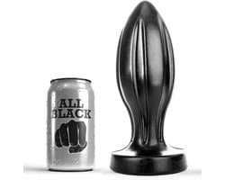 All Black - Grote Buttplug met Groeven - 21 cm - Zwart