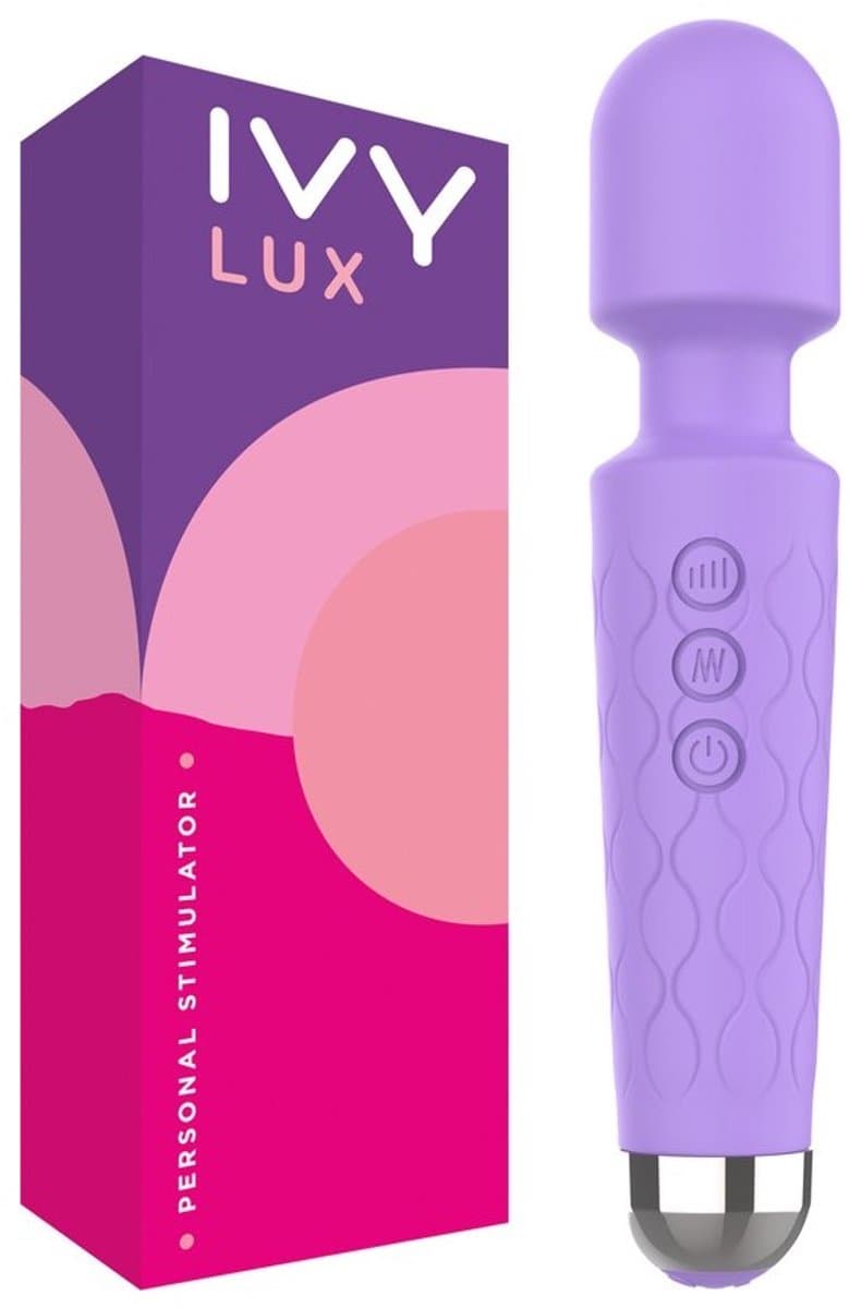 IVY LUX Wand Massager – Krachtige Draadloze Stimulator | 20 Vibratiepatronen & 8 Snelheden | Waterdicht, Fluisterstil & USB Oplaadbaar | Hypoallergeen & Ergonomisch Design — afbeelding 1