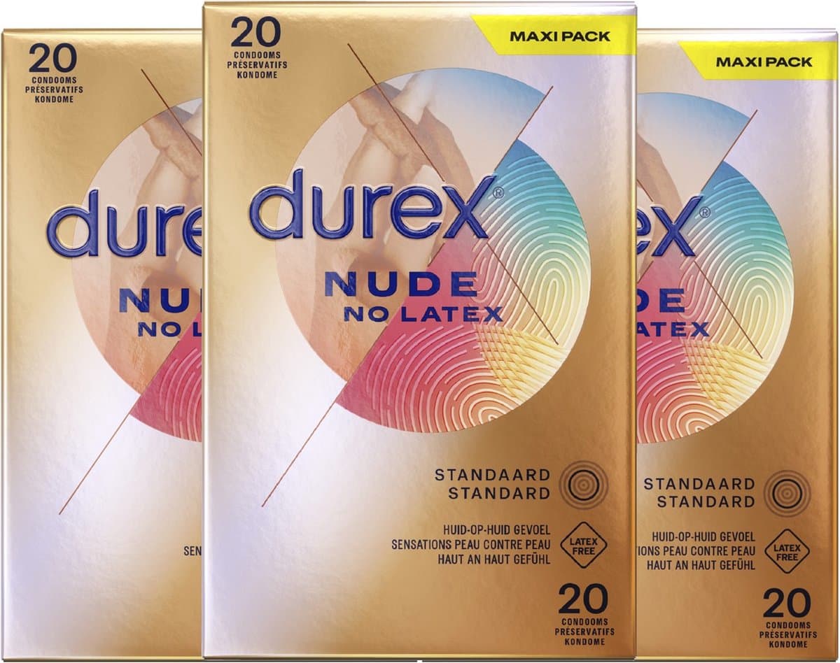 Durex - Condooms - Nude - Latexvrij - 3x 20 stuks — afbeelding 1