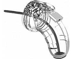 Model 15 - Chastity - 3.5" - Cock Cage - Transparent