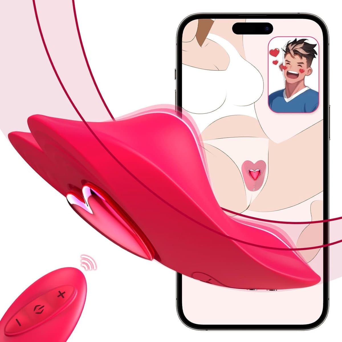 Oneay Clitoris vibrator Vibrerende Slip voor Vrouwen – Mini Kogelvibrator met Afstandsbediening & App – 10 Vibratiestanden – Draagbare Vibrator voor Stellen – Seksspeeltje - Rood — afbeelding 1