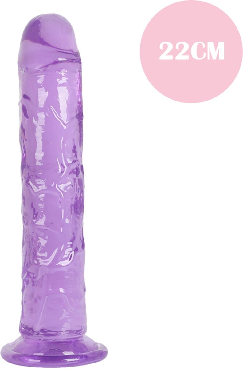 SINYX Dildo met Zuignap - 22 cm - Paarse Transparante Dildo - Dildo's - Sex Toys voor Vrouwen - Sex Toys voor Mannen - Dildo Mannen Anaal - Sextoys — afbeelding 1