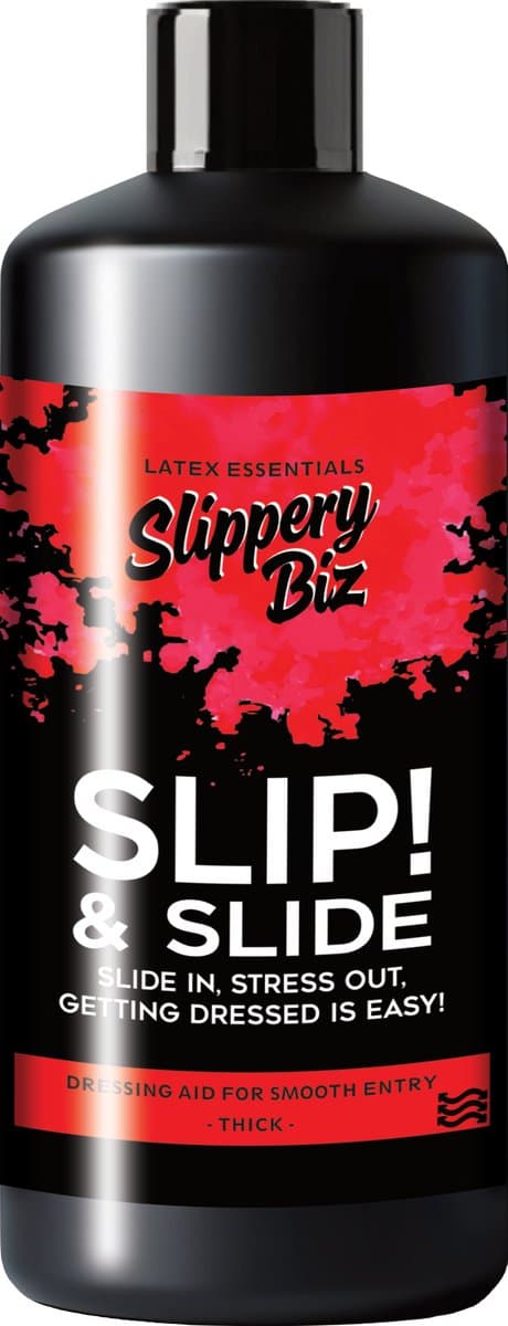 SlipperyBiz - Slip and Slide! DIKKE VARIANT - 500 ml - XXL - glashelder - transparant - geurloos - je glijdt snel en makkelijk latex en rubber kleding en handschoenen in en uit — afbeelding 1