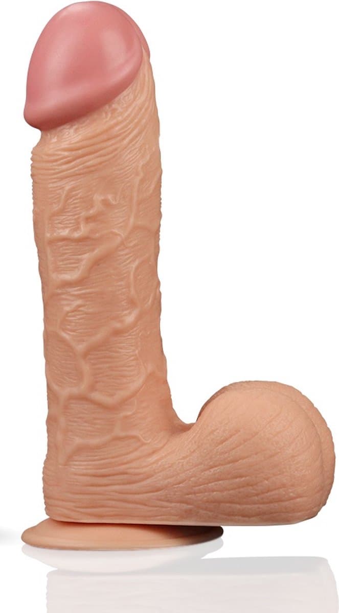 Realistische XXL King Size Dildo 24.5 cm lang en 5.5 cm dik - Levensechte Grote Dildo 24.5cm lang - Realistische dildo met balzak en stevige zuignap - Realistische Dildo Met Zuignap en Balzak — afbeelding 1