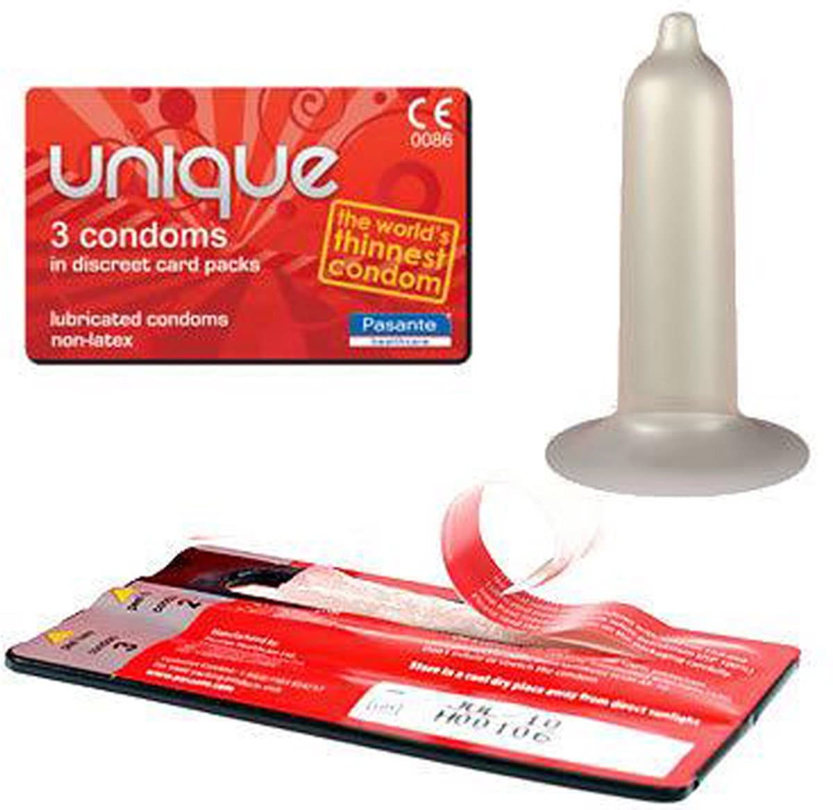 Pasante Unique Latex Vrij - 3 stuks - Condooms — afbeelding 1