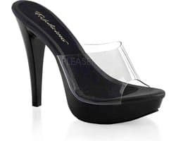Fabulicious - COCKTAIL-501 Muiltjes met hak - US 6 - 36 Shoes - Zwart/Transparant
