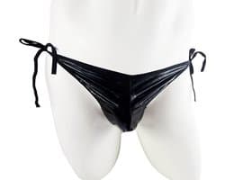 BamBella ® - Slip - Maat onesize Zwart SM kleding BDSM erotische heren kleding wetlook ondergoed lingerie onderbroek zwart
