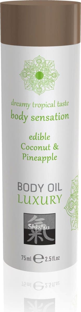 Shiatsu Luxe Eetbare Body Oil - Kokosnoot & Ananas — afbeelding 1