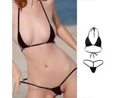 CHPN - Micro Bikini - Mini bikini - Sexy bikini - Zwarte bikini - Sexy G-String en Thong - 18+ bikini - Strand - Bimbo - Flaneren