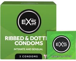 EXS Ribbed and Dotted 3 condooms