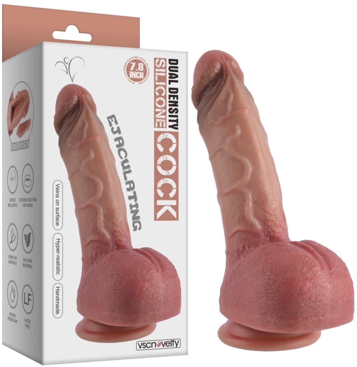 vscnovelty® Dual-Layered - Nature-Feel - Ejaculating -spuitende - silicone Dildo — afbeelding 1