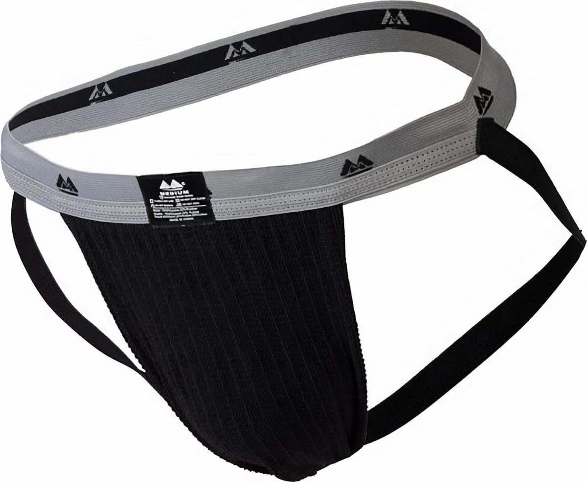 MM Sports The Original Swimmer/Jogger Jockstrap 1 inch Black - MAAT M - Heren Ondergoed - Jockstrap voor Man - Mannen Jock — afbeelding 1