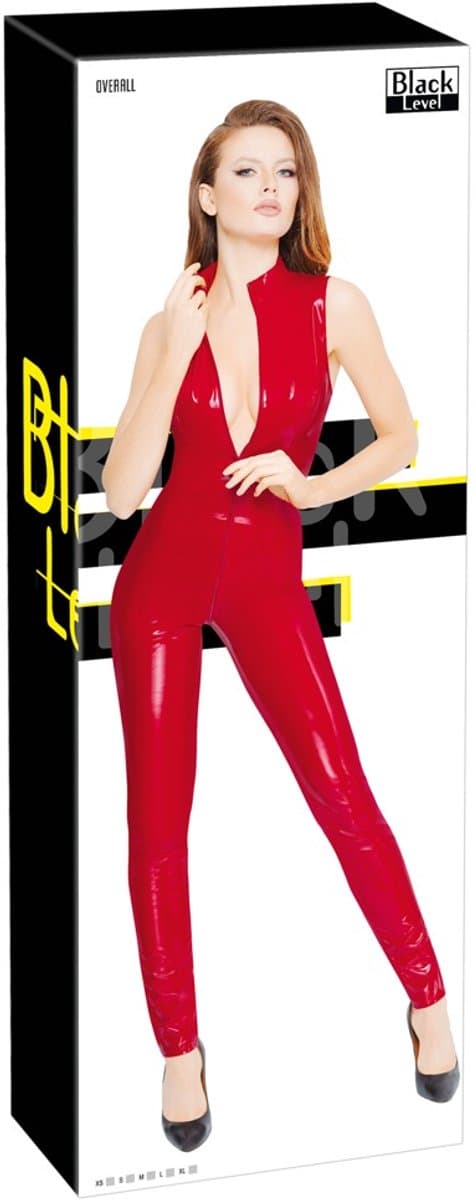Vinyl Jumpsuit Rood S — afbeelding 1