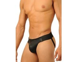 Leren jockstrap zwart maat small