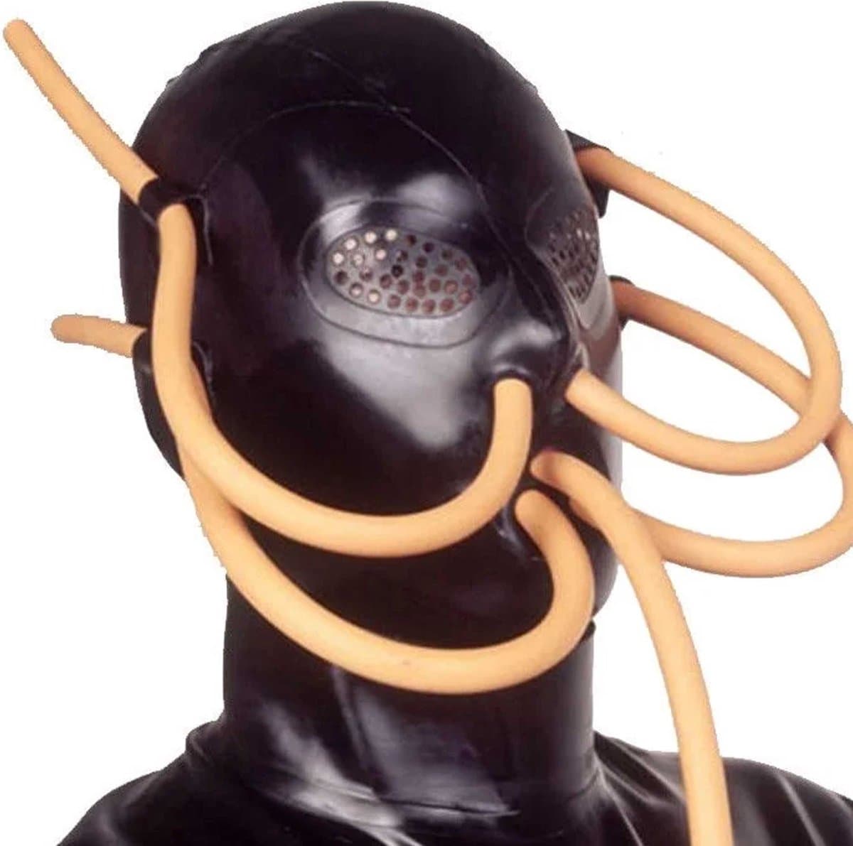 Latex rubberen masker - BDSM - Seks - Adembuisjes - Maat S, M en L - Hevig — afbeelding 1