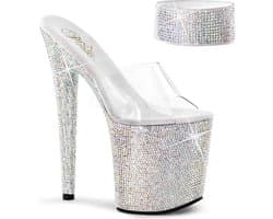 Pleaser - BEJEWELED-812RS Sandaal met enkelband, Paaldans schoenen - Paaldans schoenen - 35 Shoes - Zwart