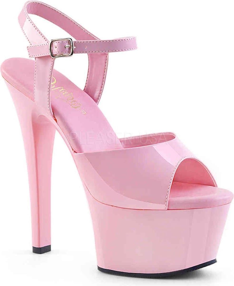 Pleaser - ASPIRE-609 Sandaal met enkelband, Paaldans schoenen - Paaldans schoenen - 44 Shoes - Roze — afbeelding 1
