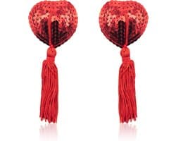 Pinch Tepelklemmen - Burlesque Shining Heart Red - Tepelkwastjes - Hart - Rood