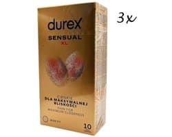 Durex Condooms - Sensual XL (=Nude XL) - 30 Stuks (3x 10 Stuks) - Huid op Huid Gevoel - Discreet Verzonden