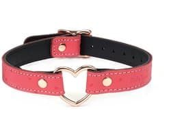 Liebe Seele - Angel's Kiss - Smalle Choker Met Hartvormige Ring - Luxe En exclusief ontwerp - Roze/Rosé Goud