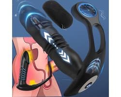 Vitdipy - Prostaat Stimulator voor Mannen - Met Penisringen - 10 Vibratie Standen - Afstandsbediening - Anaal Vibrator - Zwart