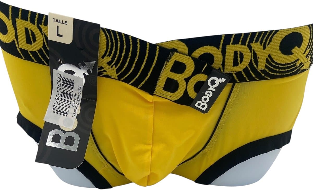 BodyQ Sexy Heren Boxershort – Geel/Zwart – Erotische Herenlingerie – Maat L — afbeelding 1