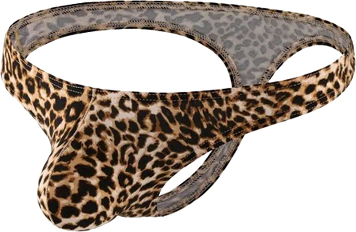 LekkerStout Luipaard String - Tanga - Bruin - Sexy Herenondergoed | L | ( LS146 ) — afbeelding 1