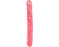 Doc Johnson Crystal Jellies dubbele dildo Jr. Double Dong roze - 30,23 cm
