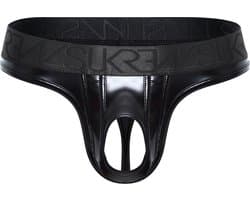 SUKREW Wet Look U-Style Classic Thong - MAAT S - Erotisch Heren Ondergoed - String voor Man - Sexy mannen String