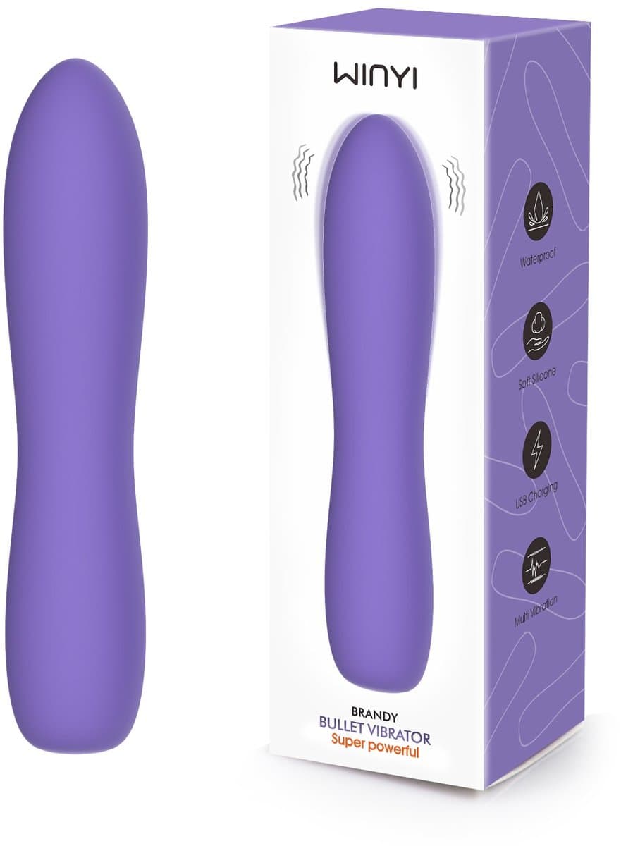 WINYI Brandy SUPER krachtige bullet vibrator - verwarmende kleine vibrator - zachte siliconen - oplaadbaar - waterdicht - paars — afbeelding 1