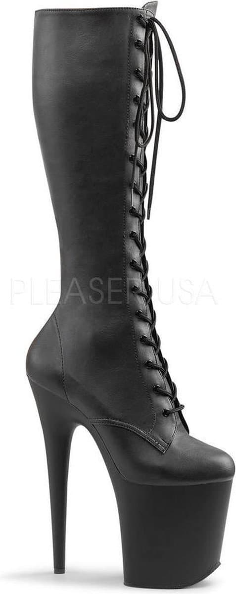 Flamingo-2023 hoge laars met stiletto hak en extreem hoog plateau mat zwart - Fetish Exotic Dancing - (EU 36 = US 6) - Pleaser — afbeelding 1