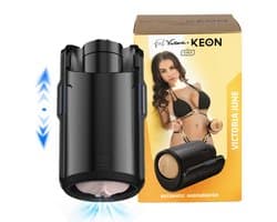 Kiiroo Keon & Victoria June Pocket Pussy - Automatische Masturbator voor Mannen - Connect met Adult Content via FeelMe AI voor een Interactieve Ervaring - Tot 230 Strokes per Minuut en Regelbare Strokelengte