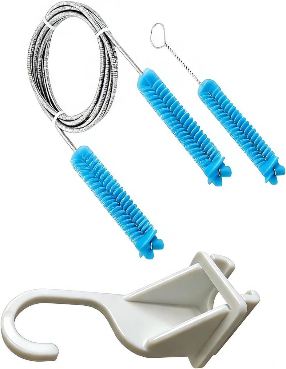 Apparaatbuis reinigingsset - Slanghouder - Apparaat onderhoud - Met afneembare borstel - 15-22mm slang - Zilverkleurig — afbeelding 1