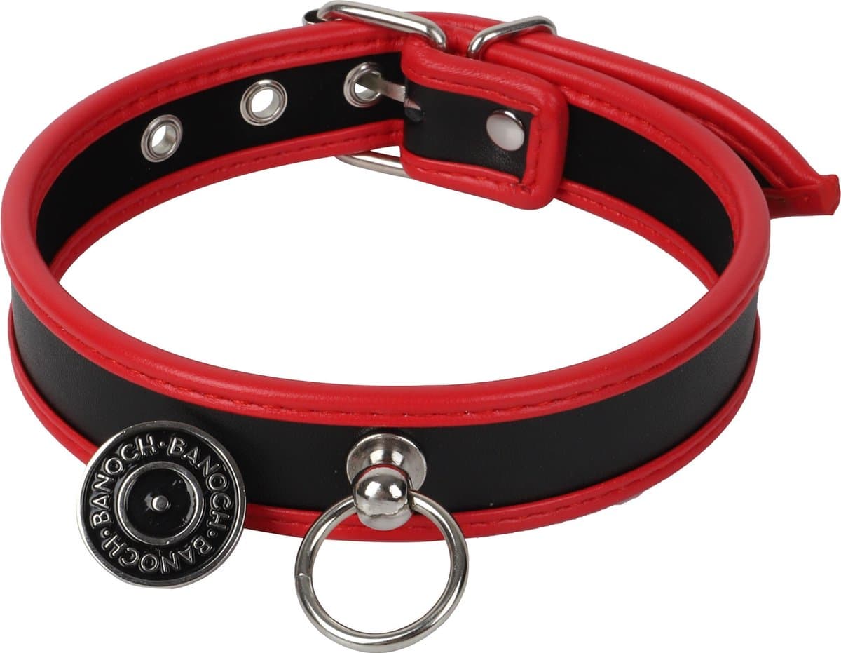 Banoch - Collar of O Red - Rood pu leer - halsband bdsm — afbeelding 1