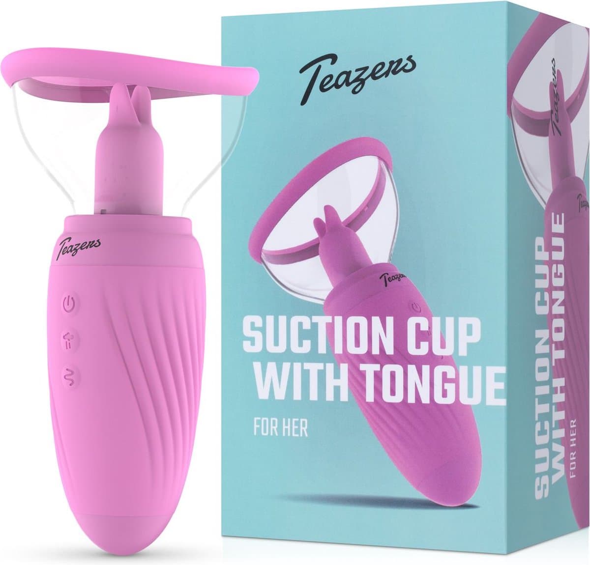 Teazers - Suction Cup met Clitoris Vibrator - Clitoris Zuiger met Tong - Vibrators voor Vrouwen - Sex Toys voor Vrouwen - Vibrators - Clitoris Stimulator - Roze — afbeelding 1