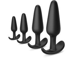 Lzwintrading - Buttplug Set - 4 Delige Siliconen Buttplugs Set voor Mannen en Vrouwen - Sex Toys voor Koppels - Anale Speeltjes - Anaal Dildo - Anale Plug - Ø2,1cm Ø2.4cm Ø3.1cm Ø4.0cm