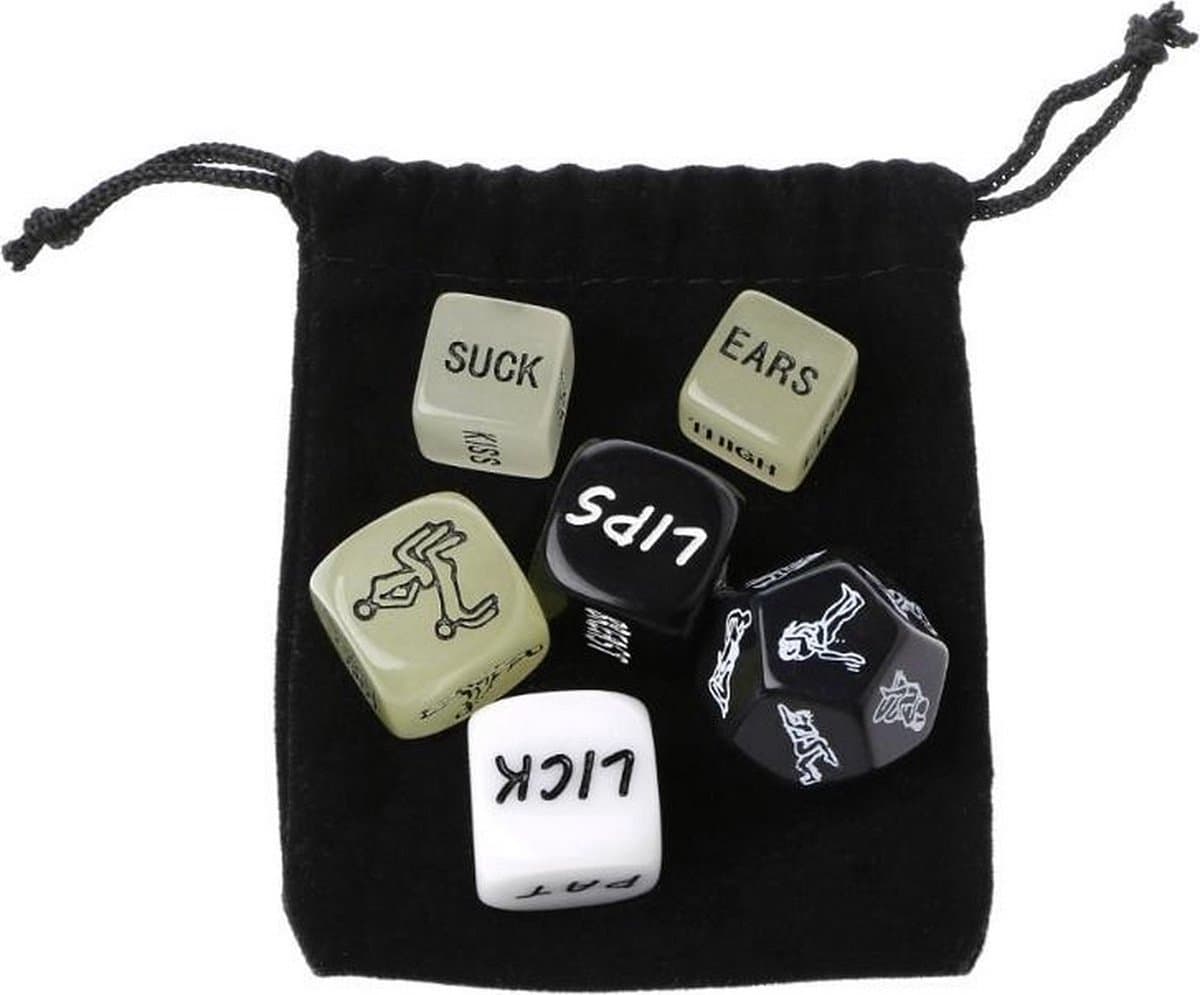 Knaak Erotische Dobbelstenen - 36 Opties en Posities - Glow in the Dark & Black and White Edition — afbeelding 1