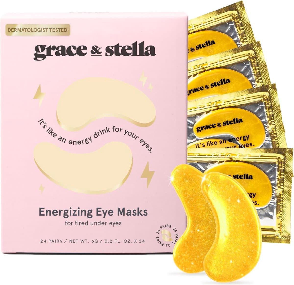 Grace & Stella Masker voor onder de ogen - (24 paar, goud) vermindert donkere kringen, gezwollen ogen, wallen onder de ogen, rimpels - Gel onder de ogen, Vegan Cruelty-Free Self Care van Grace and Stella — afbeelding 1