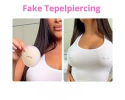 Fake Tepelpiercing - tepelpiercing - nep piercing - festival gadget - Nipple Covers - 8 cm - Zilver - 2 stuks