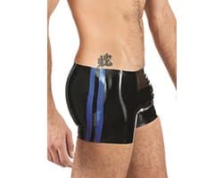 Mister B Rubber Trunks zwart met blauwe bies xl