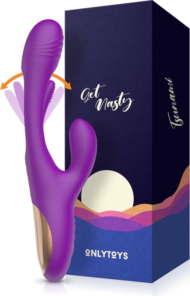 ONLYTOYS ® Tsunami - Premium 3 in 1 Vibrator - Tarzan Vibrators voor Vrouwen - Clitoris Stimulator & G-spot Vibrator - Rabbit - Stotende Dildo — afbeelding 1